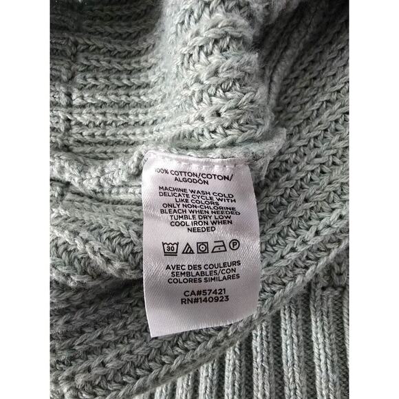 Ann Taylor Loft Mixed Cable Bobble Knit Soft Light Blue Sweater Large Feminine - Picture 7 of 8